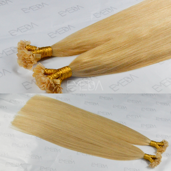 Blonde color virgin straight pre bonded flat tip hiar extension CX031